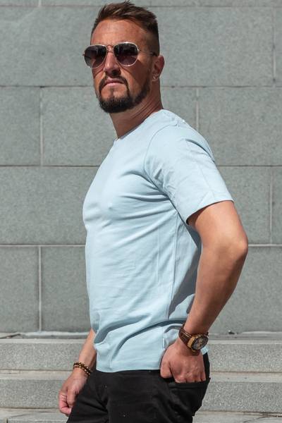 Basic O-Neck Organic Celestial Blue Jack & Jones