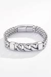 Silver-tone bracelet with plate JERONE JEWELLERY