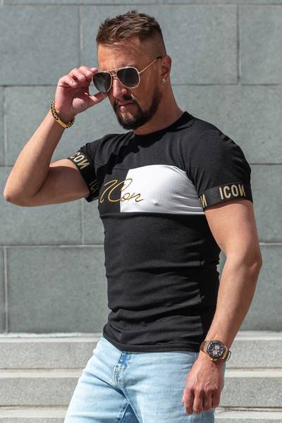 Marc structured t-shirt black JERONE