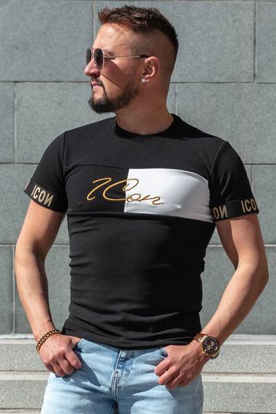 Marc structured t-shirt black JERONE