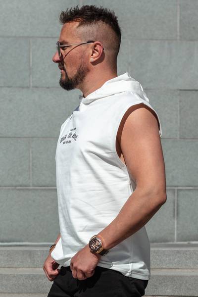 Street white hooded sleeveless JERONE