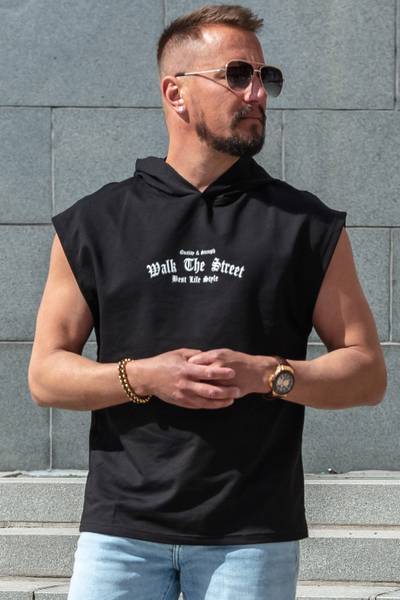 Street black hooded sleeveless JERONE