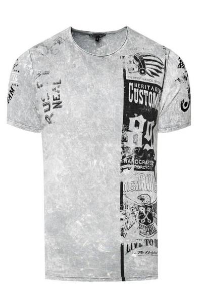 Washed Biker T-Shirt Front & Back Prints