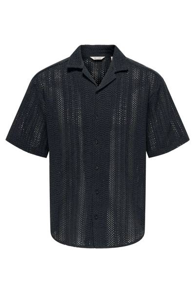 Dani black crocheted shirt ONLY&SONS