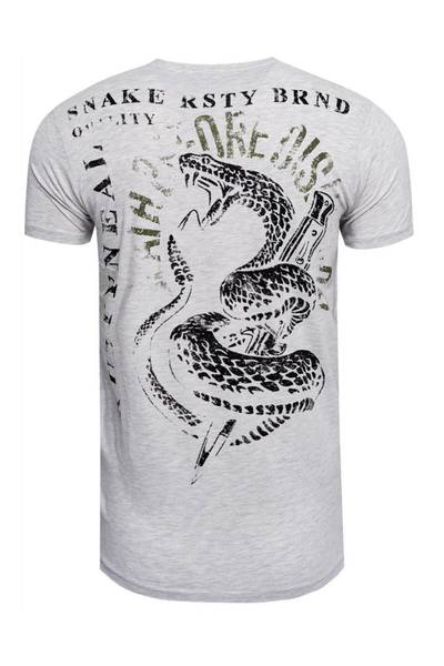 Snake Back Print T-Shirt Gray Rusty Neal Snake Back Print T-Shirt Gray Rusty Neal