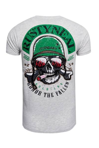 Grey T-shirt with back print Rusty Neal