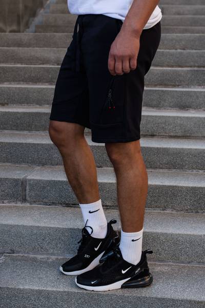 Blue lightweight shorts with zip pockets JERONE Blue lightweight shorts with zip pockets JERONE