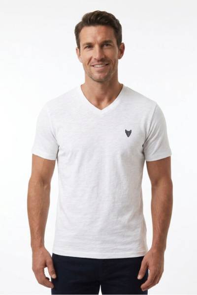 White V-neck T-shirt JERONE White V-neck T-shirt JERONE
