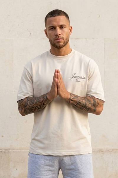 Imperio print T-shirt beige JERONE Imperio print T-shirt beige JERONE