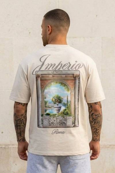 Imperio print T-shirt beige JERONE Imperio print T-shirt beige JERONE