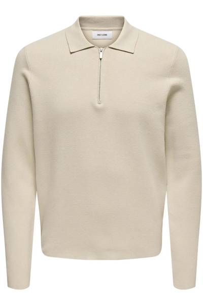 Cooper half-zip shirt beige ONLY&SONS