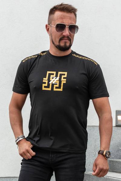 ZZ black printed t-shirt with gold foil JERONE