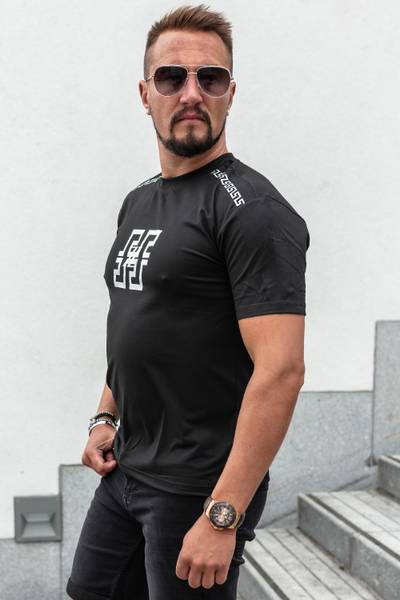 ZZ black printed T-shirt with silver foil JERONE