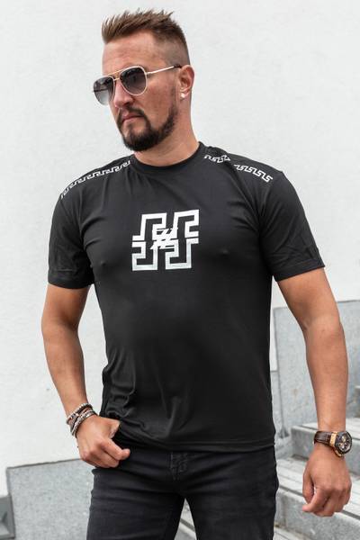ZZ black printed T-shirt with silver foil JERONE