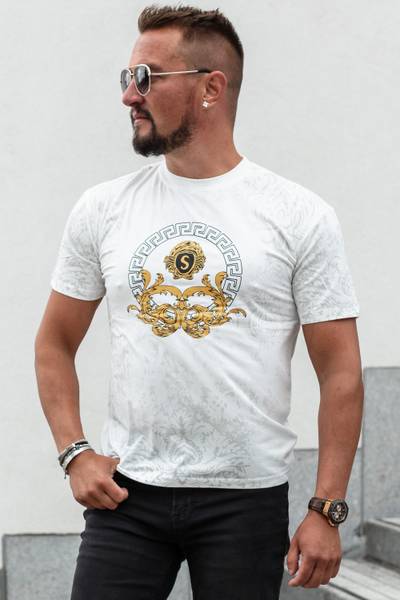 Lion white print t-shirt with gold foil JERONE Lion white print t-shirt with gold foil JERONE
