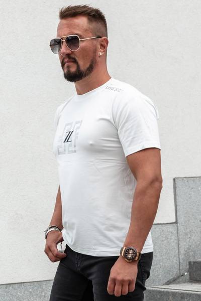 ZZ white printed T-shirt with silver foil JERONE