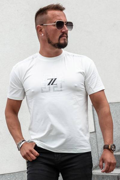 ZZ white printed T-shirt with silver foil JERONE
