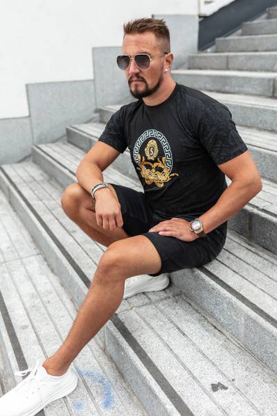 Star black T-shirt with gold foil JERONE Star black T-shirt with gold foil JERONE