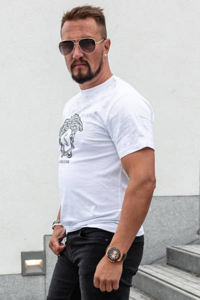Star white T-shirt with silver foil JERONE