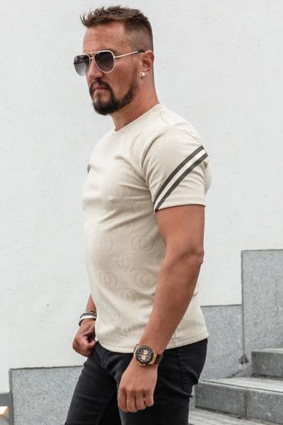 Dax Printed Beige T-Shirt JERONE