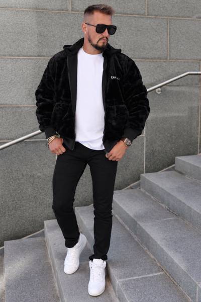 Los Angeles black fur coat JERONE Los Angeles black fur coat JERONE
