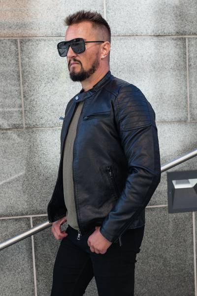 Lucas men's black faux leather jacket JERONE