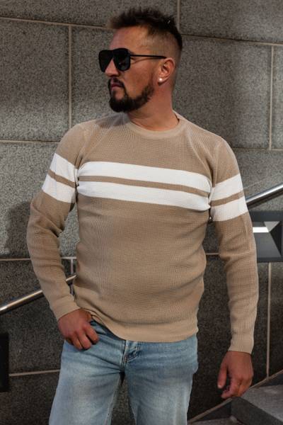 Beige and White Striped Sweater Beige and White Striped Sweater