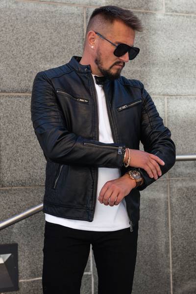 Tristan black faux leather jacket JERONE Tristan black faux leather jacket JERONE