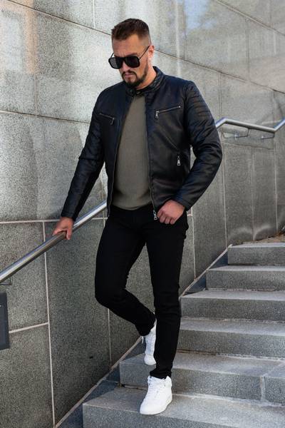 Justin black faux leather jacket JERONE Justin black faux leather jacket JERONE