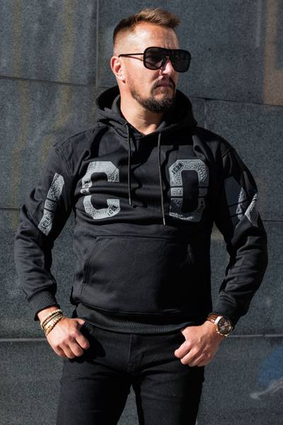 Icon men's black printed hoodie JERONE