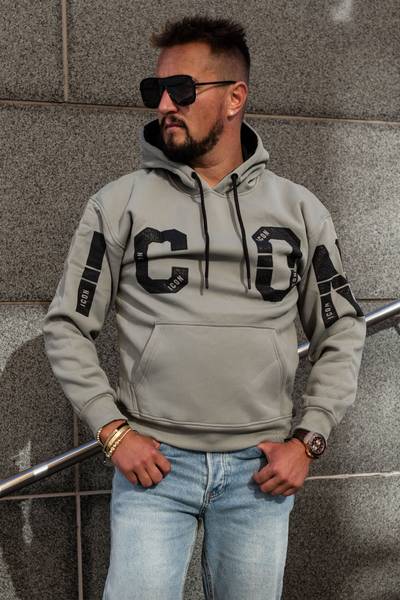 Icon men's taupe printed hoodie JERONE Icon men's taupe printed hoodie JERONE