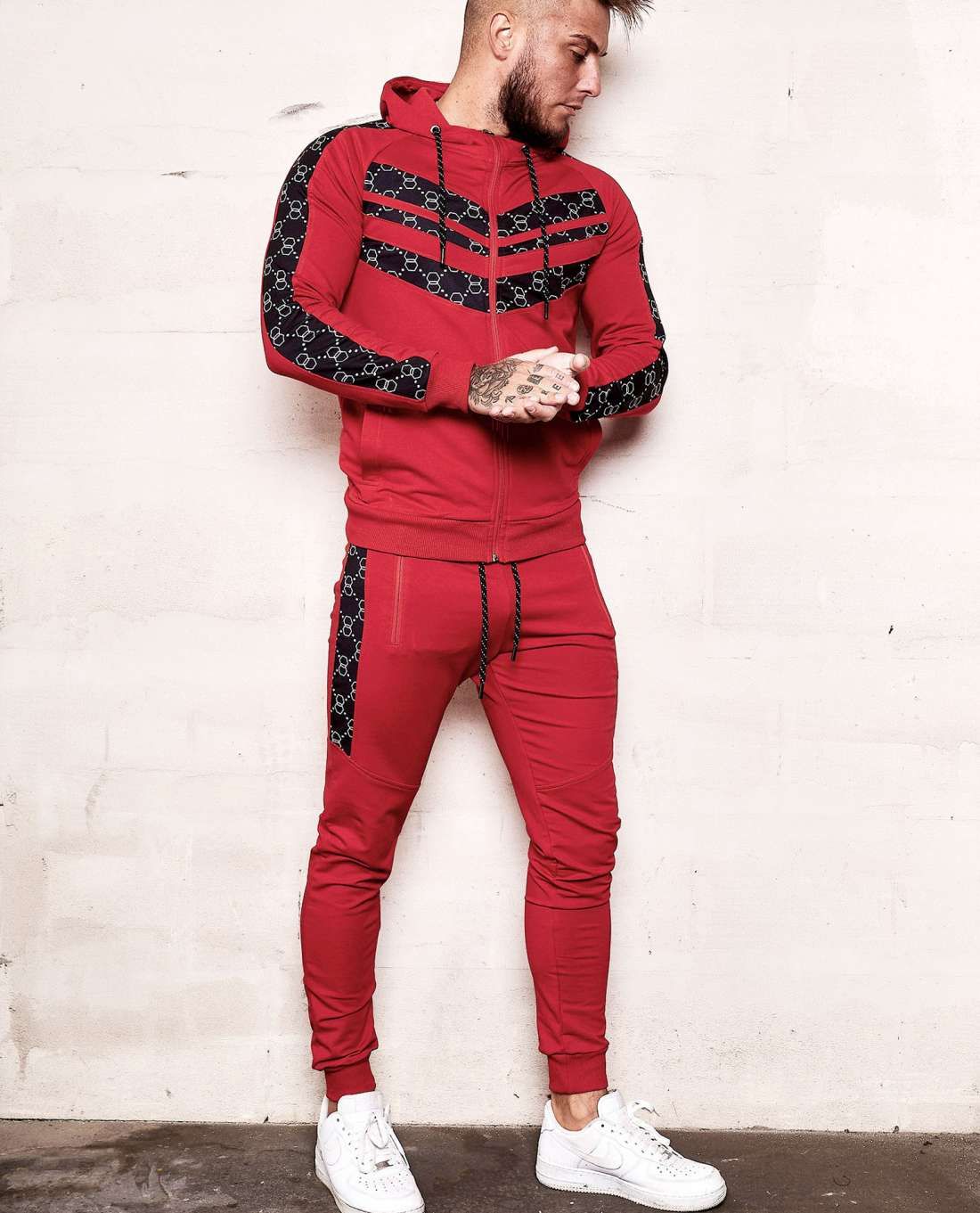 Hoodie And Pants Set Red 2 Pieces Jerone