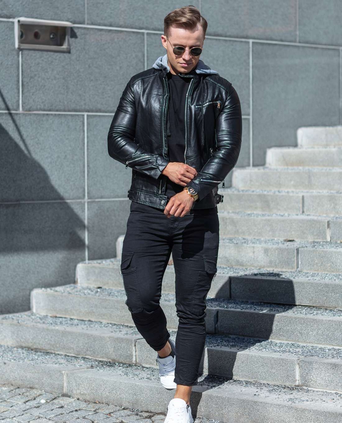 Oscar Faux Leather Jacket Jerone