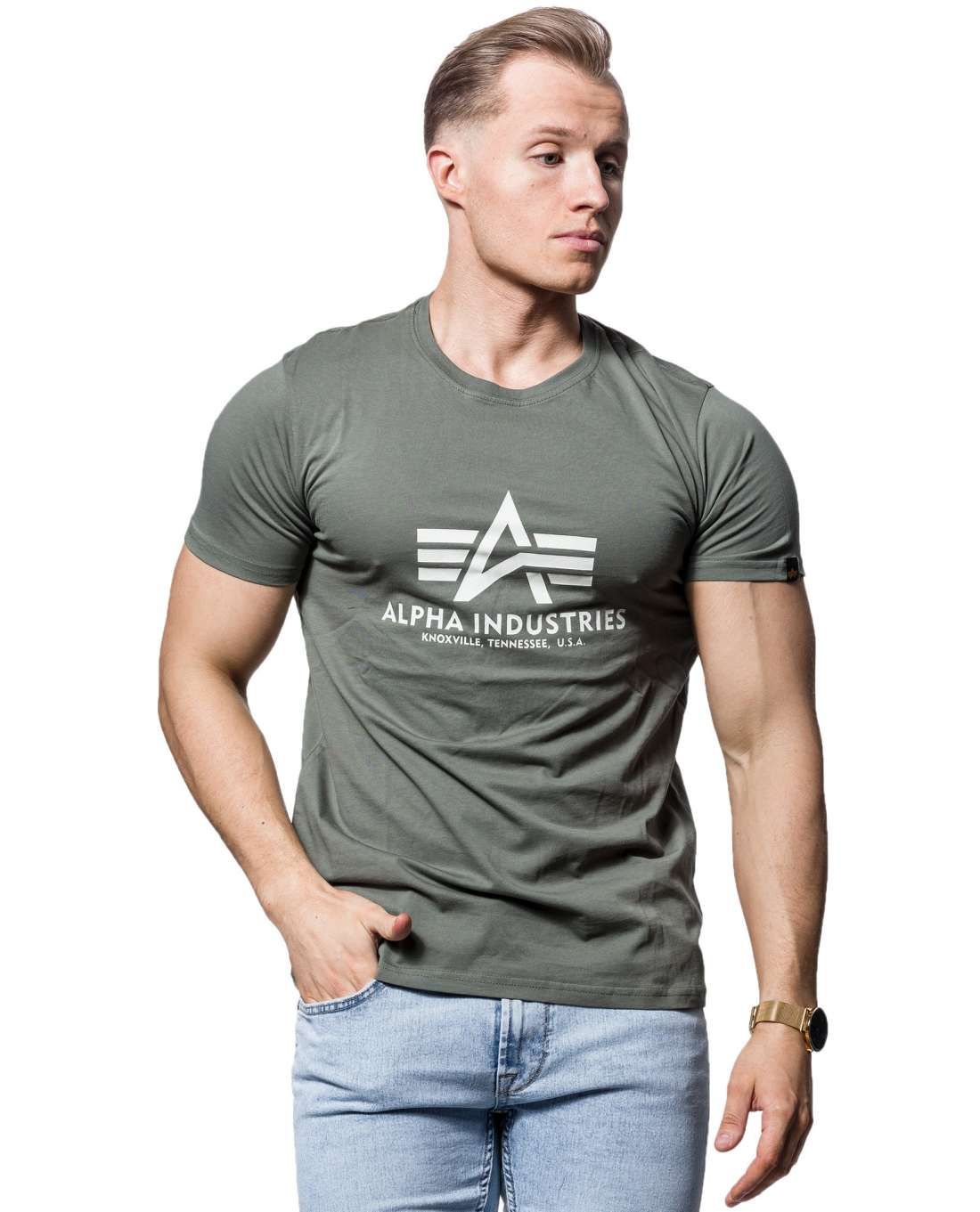 Basic T-Shirt Vintage Green Alpha Industries