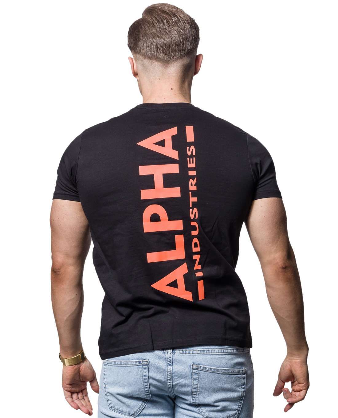 Backprint Reflective Black Orange Alpha Industries