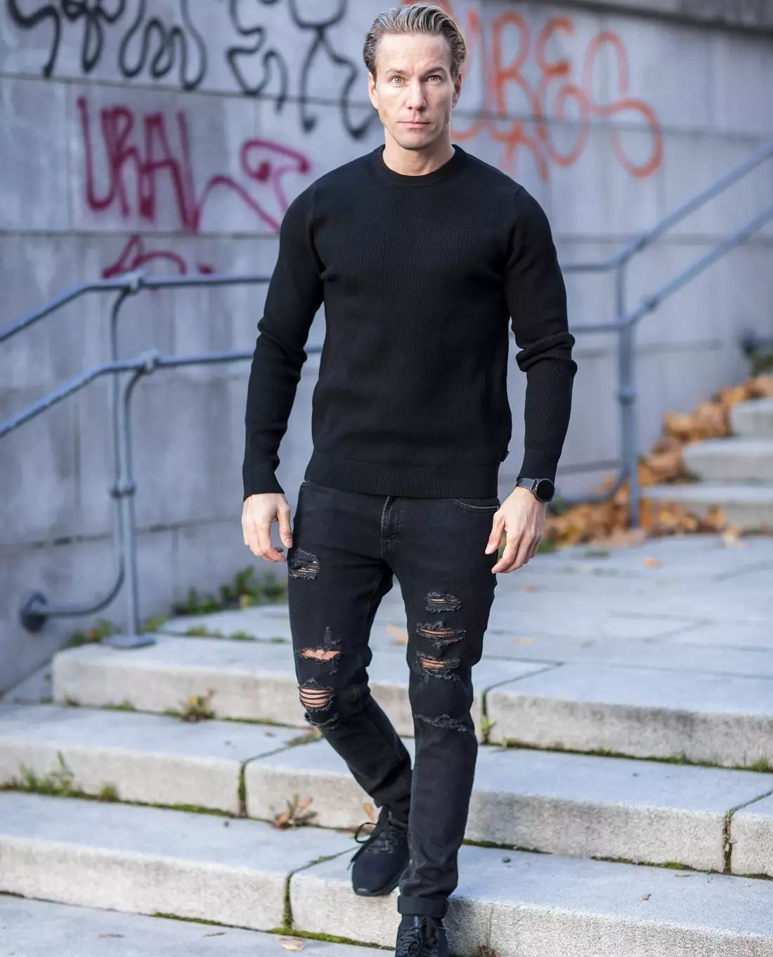 Phil Structure Knit Black Only & Sons