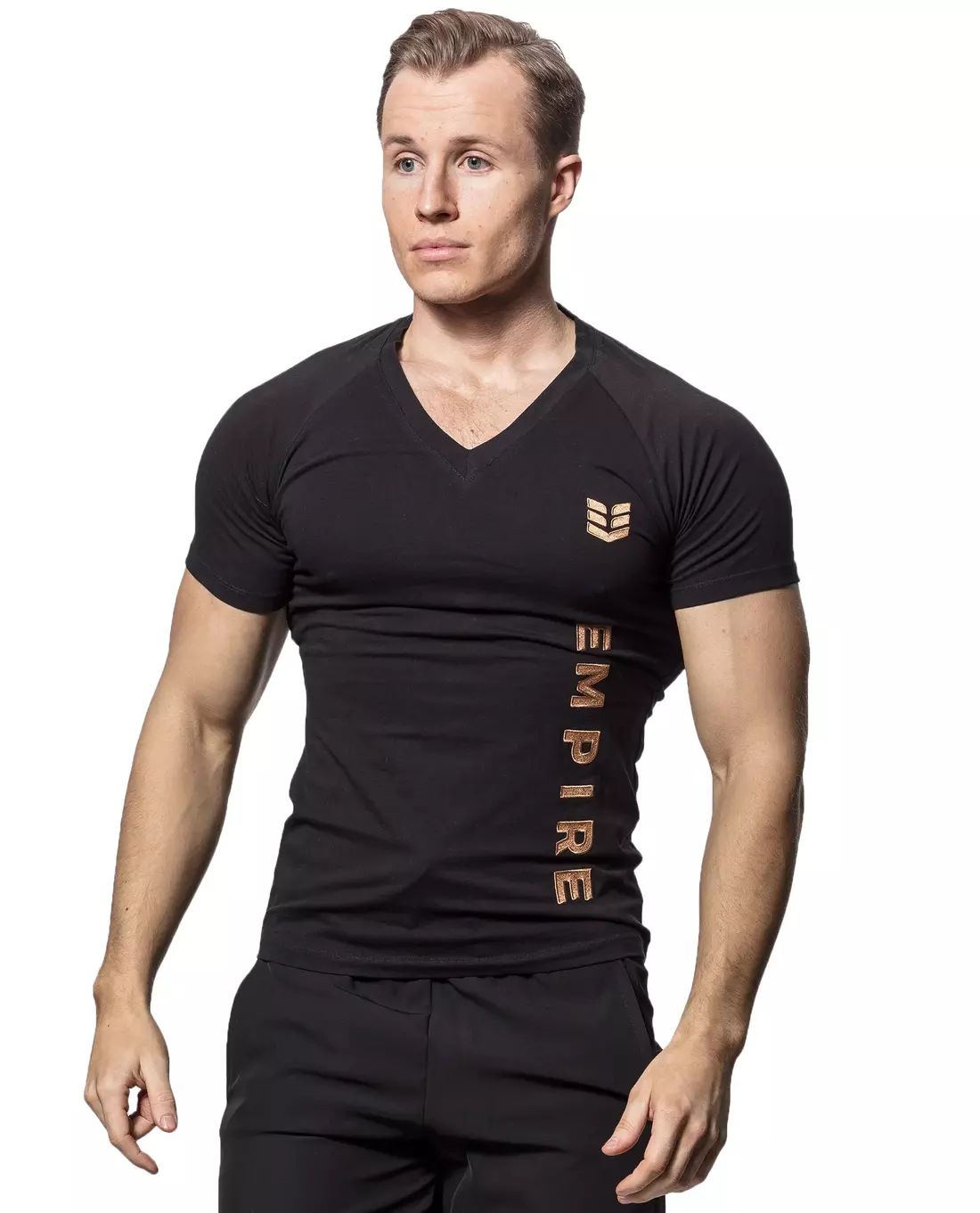 Adonis V-Neck T-Shirt Black Empire Embodied